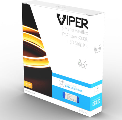 Viper Side Bend Haviflex 9.6w Per Metre 5m LED Strip kit 3000k - VPR9793IP67-320-5M