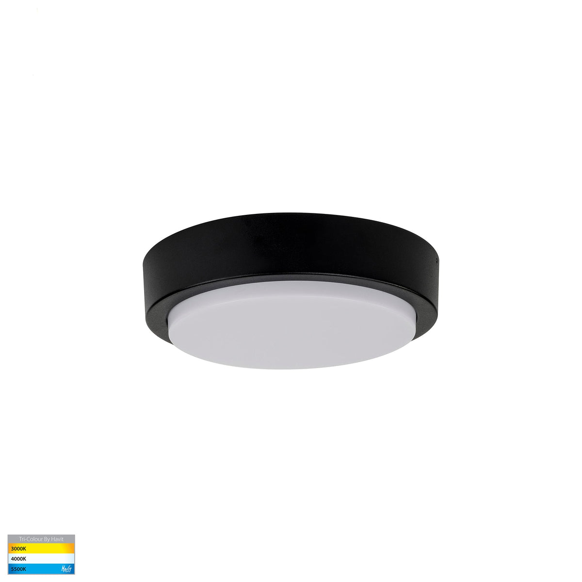 Liptor Black 10w Ceiling Mounted LED Oyster - HV36051T-BLK