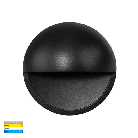 Veko Black Step Lights with Eyelid - HV2928T-BLK-12V