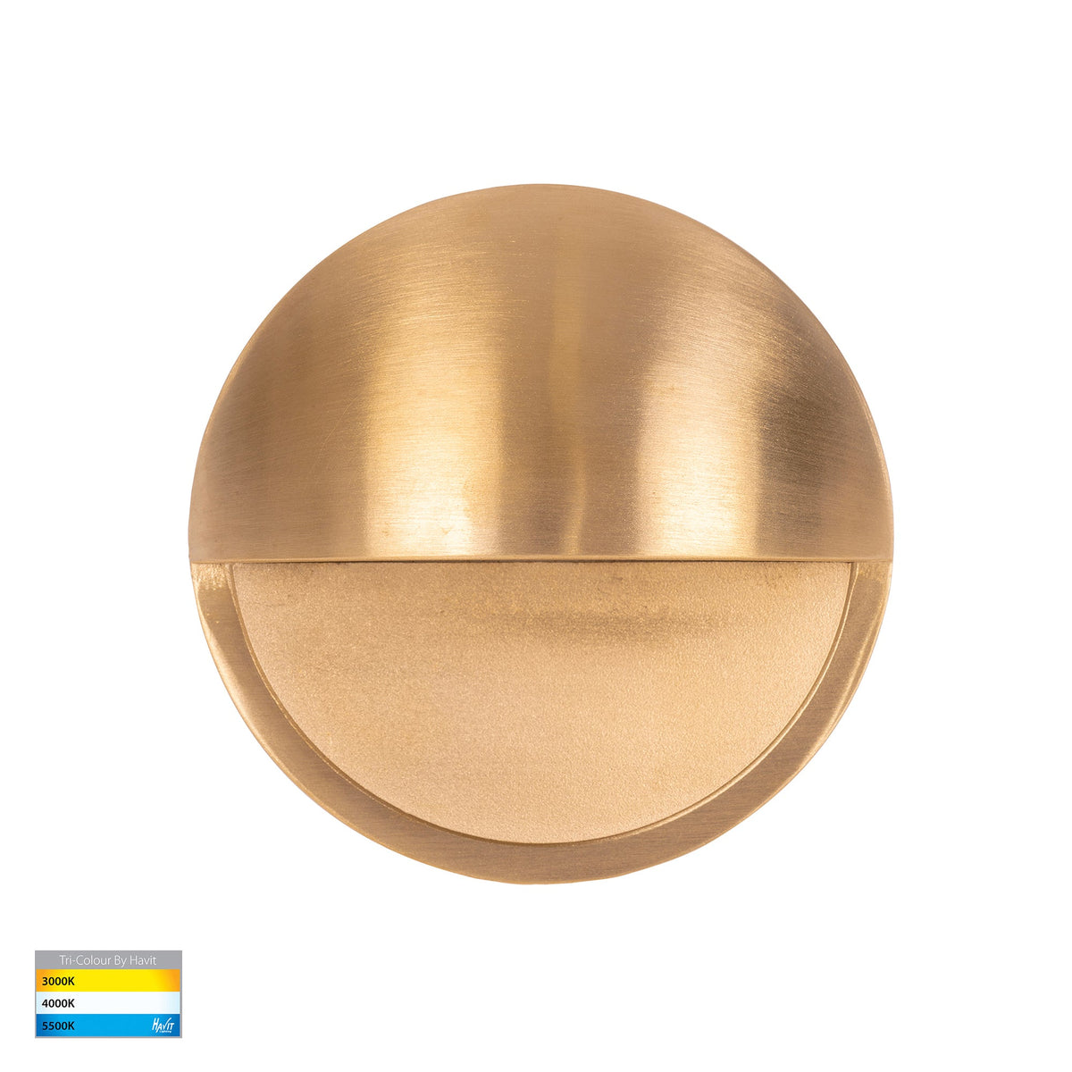 Veko Solid Brass Step Lights with Eyelid - HV2928T-BR-12V