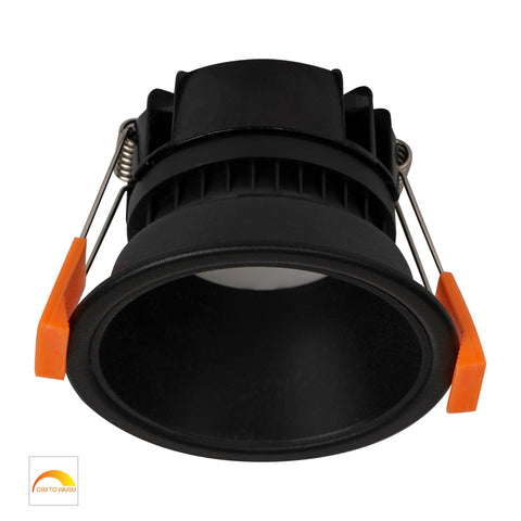 Gleam Black with Black Insert Fixed Dim to Warm LED Downlight - HV5529D2W-BB