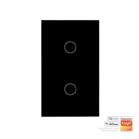 Wifi 2 Gang Black Wall Switch - HV9210-2