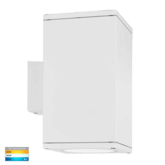 Porter Square White Up & Down LED Wall Light - HV3629T-WHT-SQ