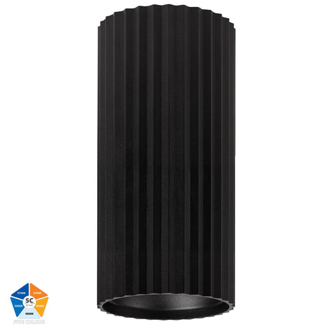 Nella Black 12w Surface Mounted LED Downlight - HV5852S-BLK-EXT-12V