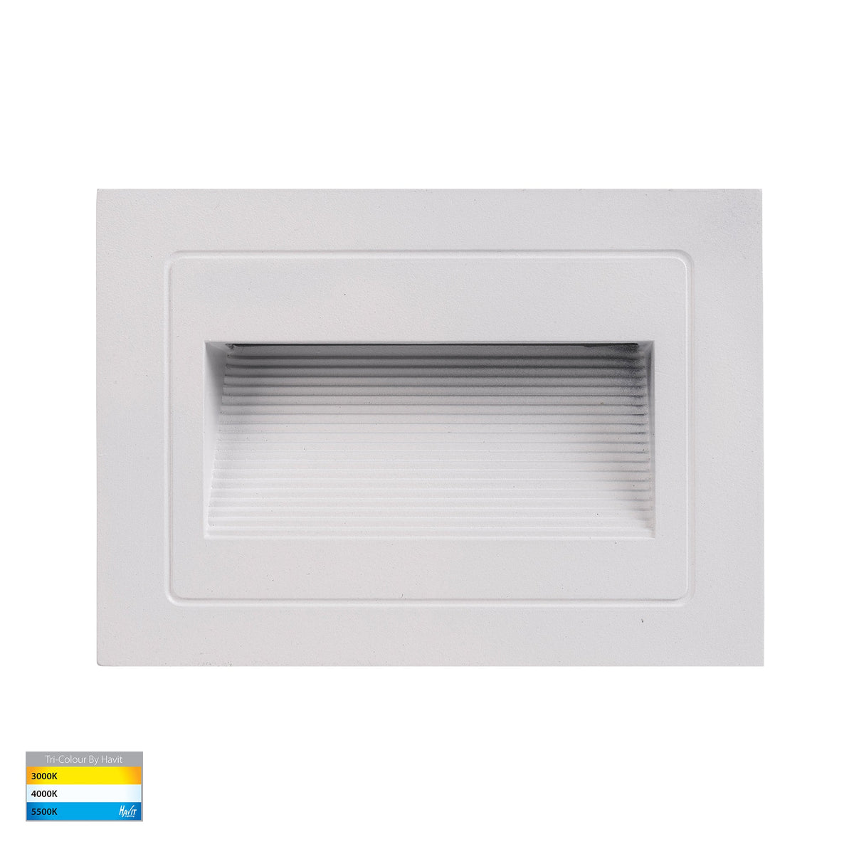 Trin White Rectangular Recessed LED Step Light - HV3113T-WHT-12V