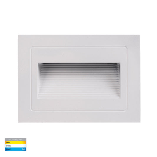 Trin White Rectangular Recessed LED Step Light - HV3113T-WHT-12V