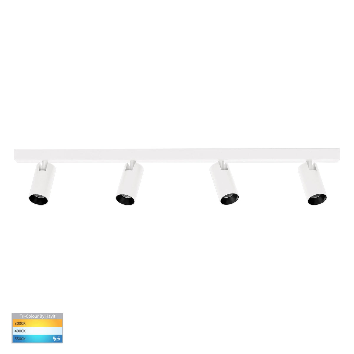 Revo White 4 Light TRI Colour Bar Light - HV4002T-4-WHT