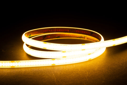 4.8w IP54 24v DC 3000K COB Dotless LED Strip - HV9760-IP54-320-3K-10M