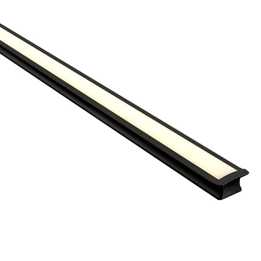 Deep Black Square Winged Aluminium Profile - HV9695-2515-BLK-3M