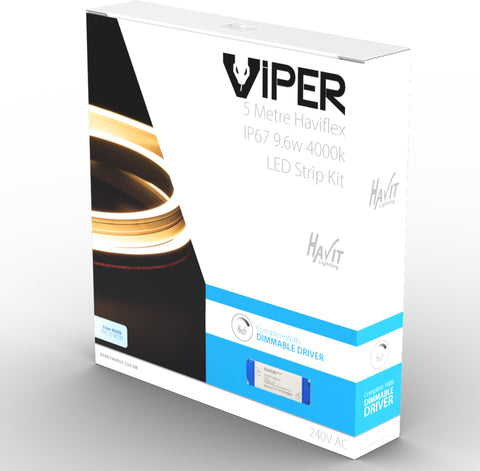 Viper Side Bend Haviflex 9.6w Per Metre 5m LED Strip kit 4000k - VPR9794IP67-320-5M