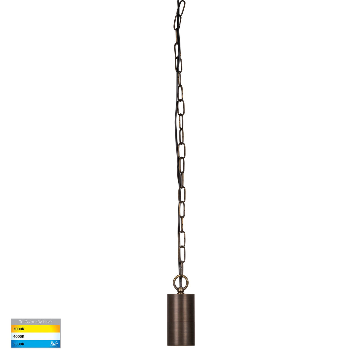 Tivah Antique Brass LED Pendant - HV5902T-AB-12V