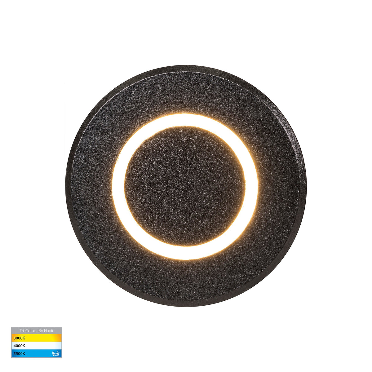 Brillo Black Aluminium LED Wall or Inground Light - HV2894T-BLK-12V