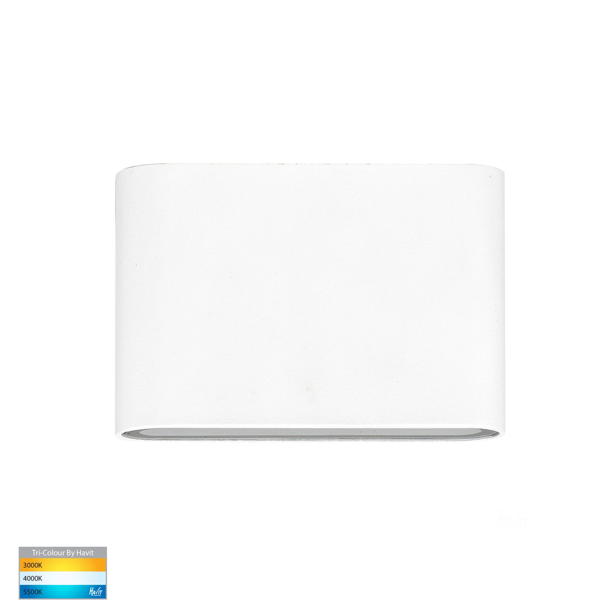 Lisse White Fixed Down TRI Colour LED Wall Light - HV3641T-WHT-240V
