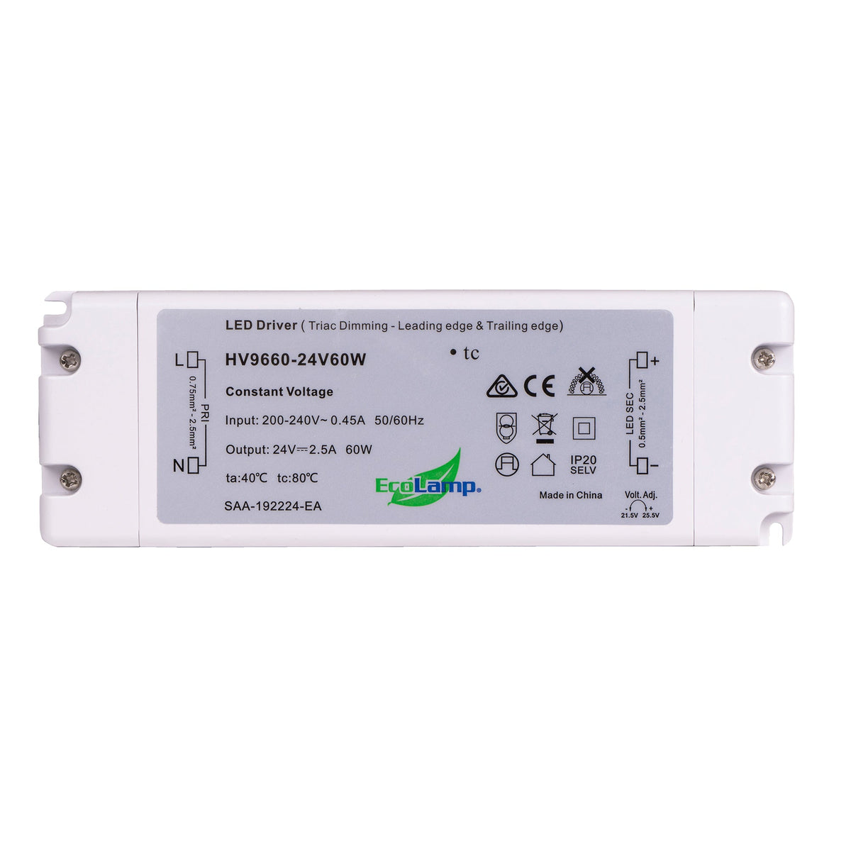 60W Indoor Dimmable LED Driver - HV9660-12V60W