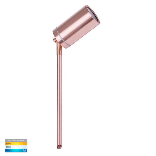 Eden Solid Copper TRI Colour LED Garden Spike Light - HV1412T