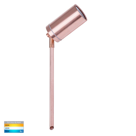 Eden Solid Copper TRI Colour LED Garden Spike Light - HV1412T