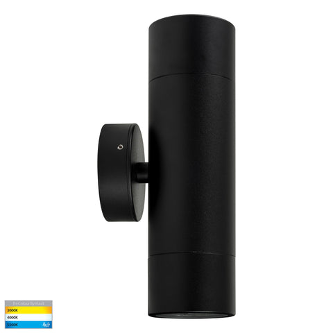 Maxi Tivah Aluminium Black TRI Colour Up & Down Wall Pillar Lights - HV1028T