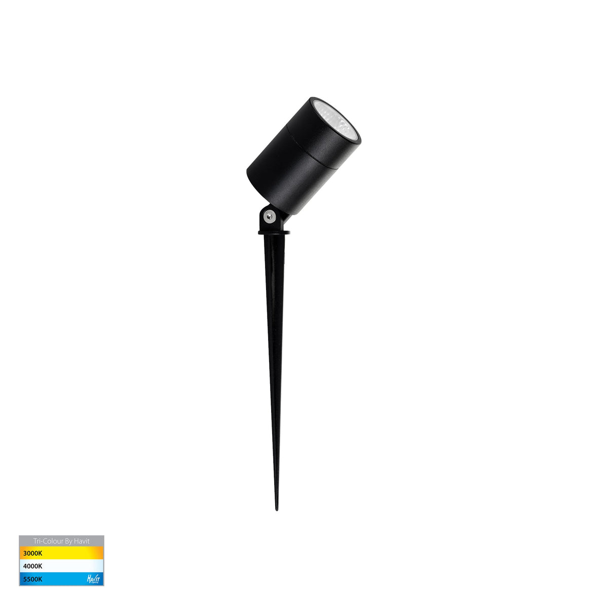 Oasis Black 7w TRI Colour LED Garden Spike Light - HV1429T-7W