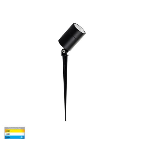 Oasis Black 7w TRI Colour LED Garden Spike Light - HV1429T-7W