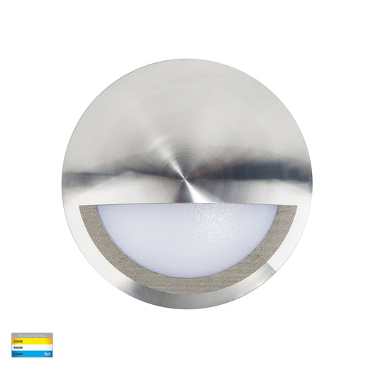 Nava Titanium Coloured Aluminium LED Step Light with Eyelid - HV2961T-TTM-240V