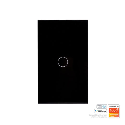 Wifi Single Gang Black Wall Switch - HV9210-1