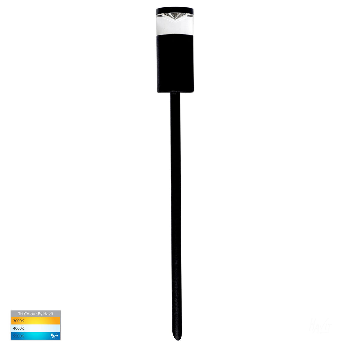 Highlite Black TRI Colour LED Garden Spike Light - HV1489T-BLK
