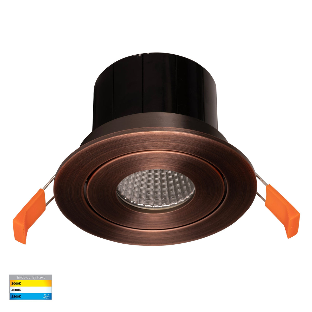 Prime Antique Brass Tilt LED Downlight - HV5512T-AB