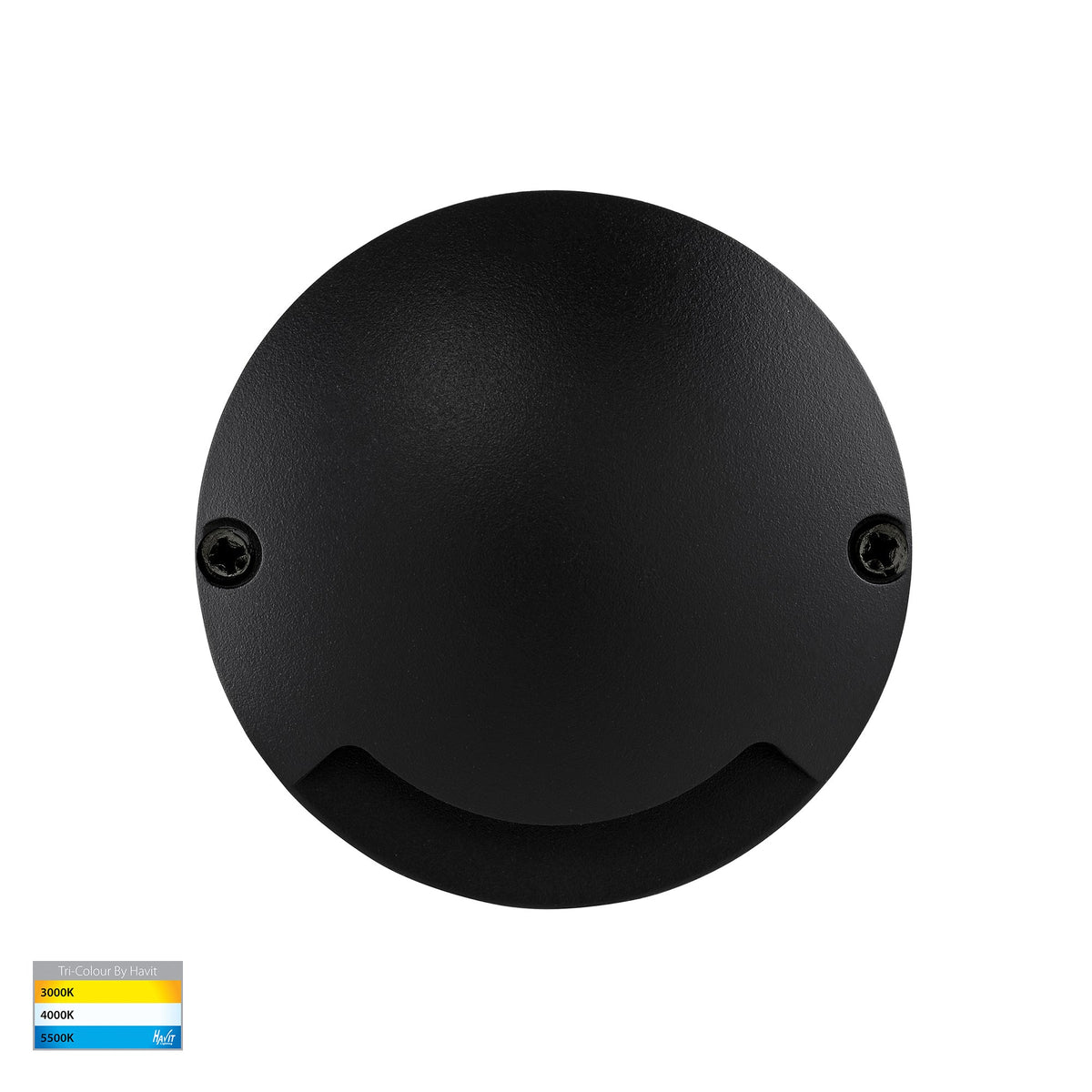 Dome Black Aluminium One Way LED Deck Lights - HV2871T-BLK-12V