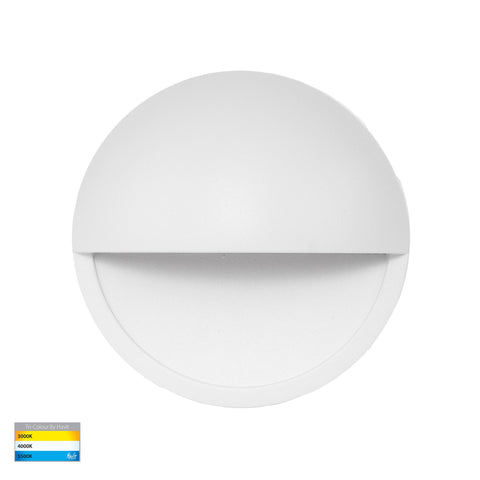 Veko White Step Lights with Eyelid - HV2928T-WHT-240V