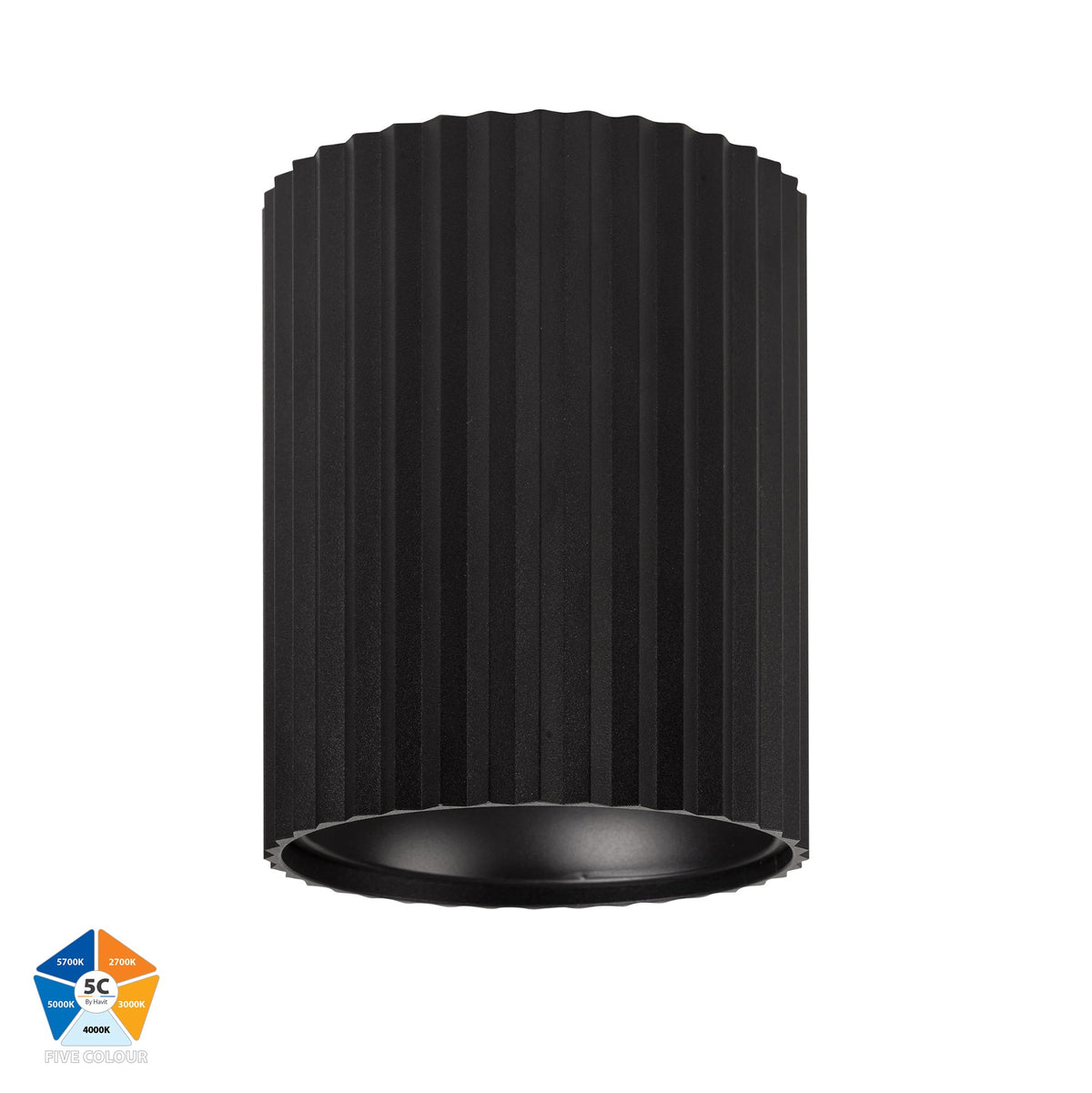 Nella Black 18w Surface Mounted LED Downlight - HV5853S-BLK