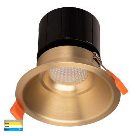 Prime Brass Coloured Fixed Deep LED Downlight - HV5514T-BR