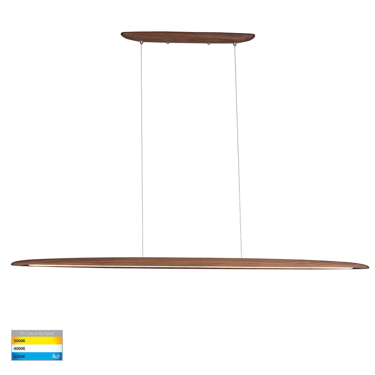 Noce Walnut Timber 1800mm Linear Pendant - HV6012T