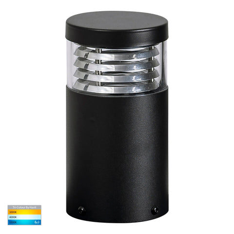 HV1615T-BLK -Mini Black Louvred LED Bollard Light - HV1615T-BLK-240V