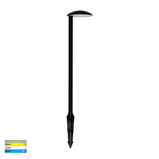 Konoa Aluminium Black LED Bollard Spike Light - HV1527T-BLK-24V