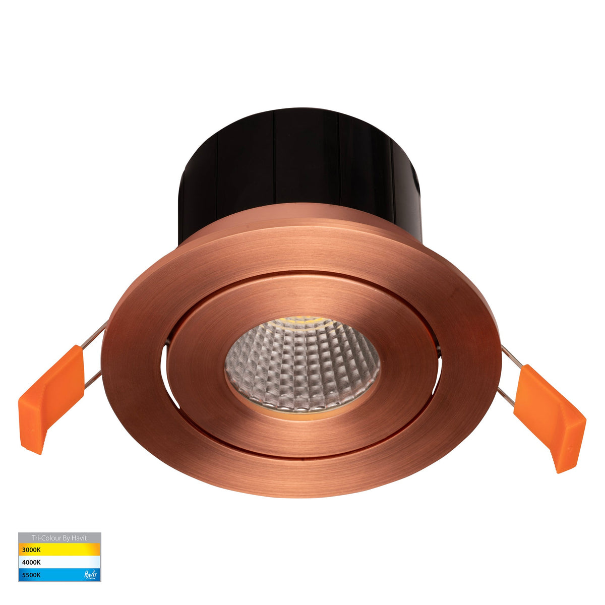 Prime Copper Coloured Tilt LED Downlight - HV5512T-CP