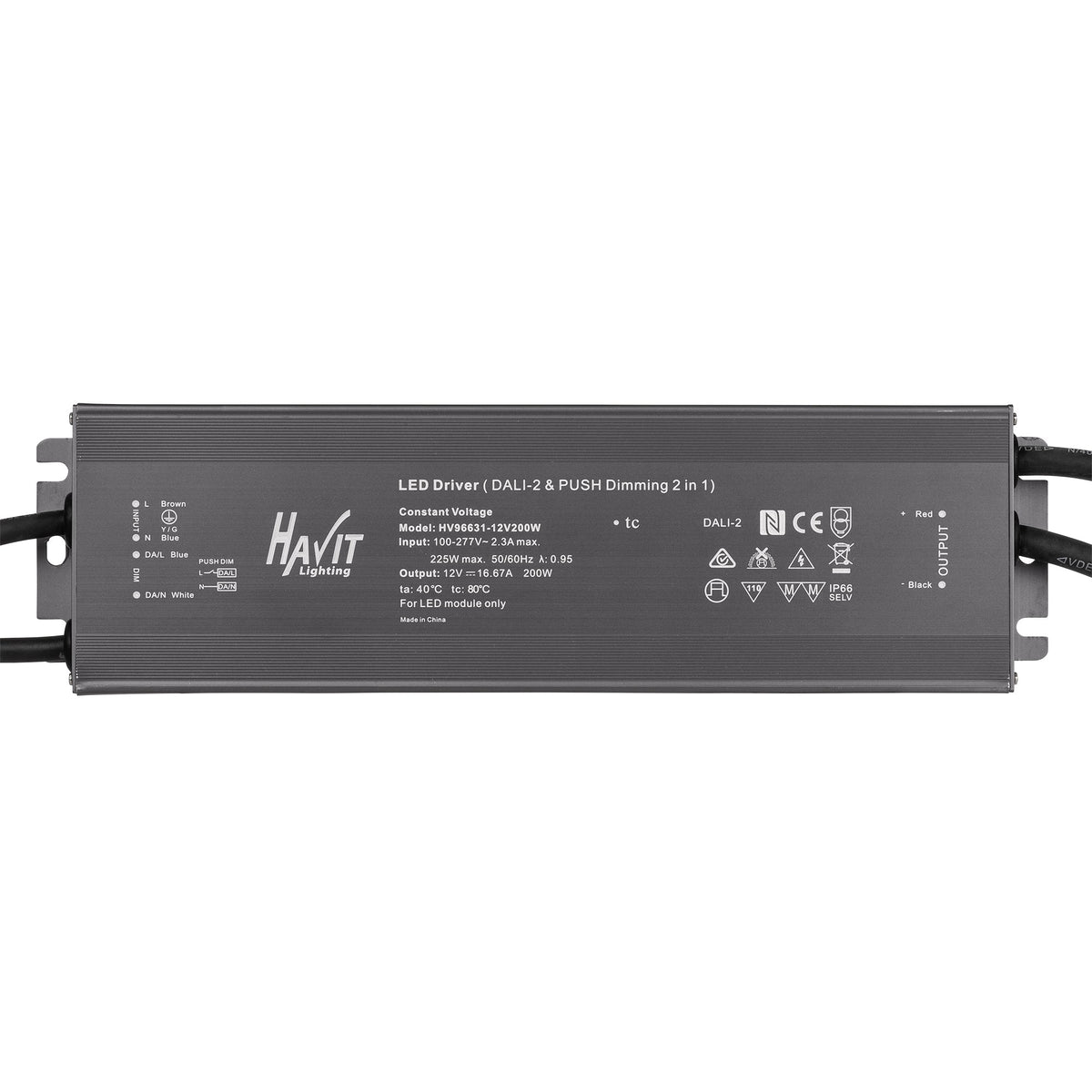 200W Dali 2 + Push Dim Dimmable LED Driver - HV96631-12V200W