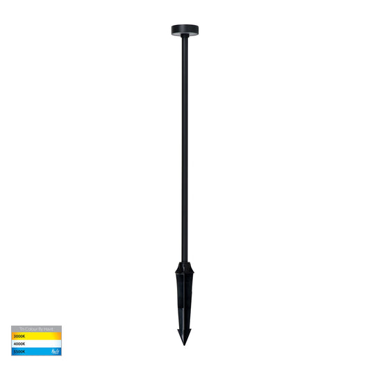 Vertex Aluminium Black LED Bollard Spike Light - HV1512T-BLK-24V