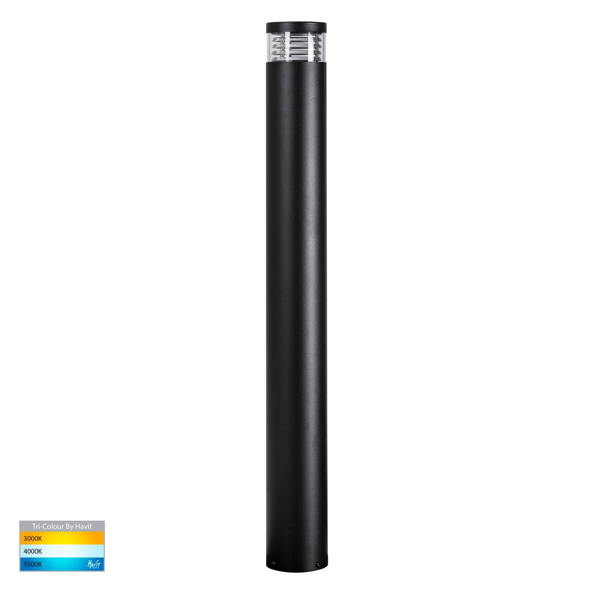 Maxi 900 Black Louvred LED Bollard Light - HV1618T-BLK-240V
