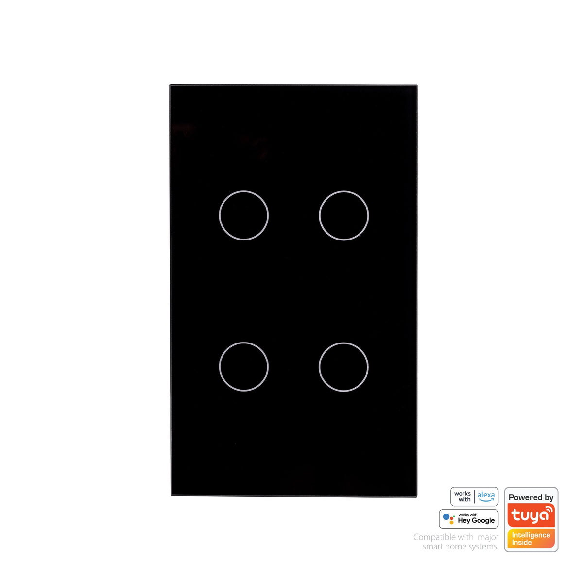Wifi 4 Gang Black Wall Switch - HV9210-4