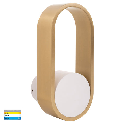 Ovale White + Brass Wall Light - HV8080T-WHTBR