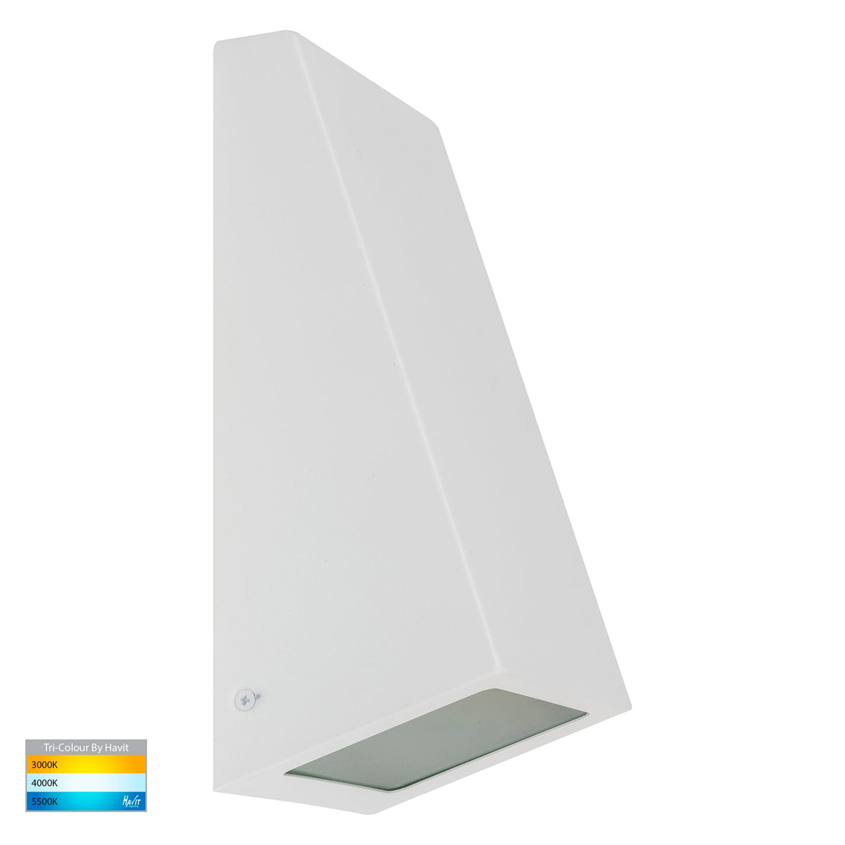 Taper White TRI Colour LED Wedge Wall Light - HV3601T-WHT