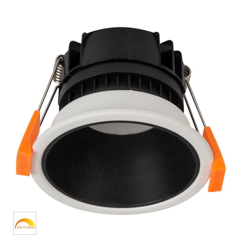 Gleam White with Black Insert Fixed Dim to Warm LED Downlight - HV5529D2W-WB