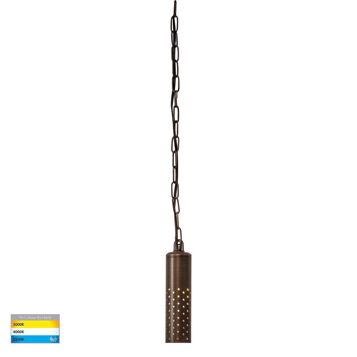 Willow Antique Brass LED Pendant - HV5901T-AB-12V