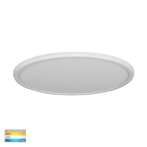 Slim White 30w LED Ceiling Mounted Oyster Light - HV5878T-WHT