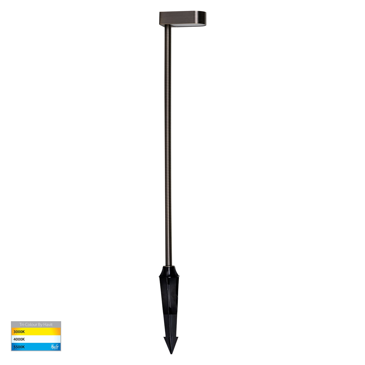 Lindri Antique Brass LED Bollard Spike Light - HV1517T-AB-24V