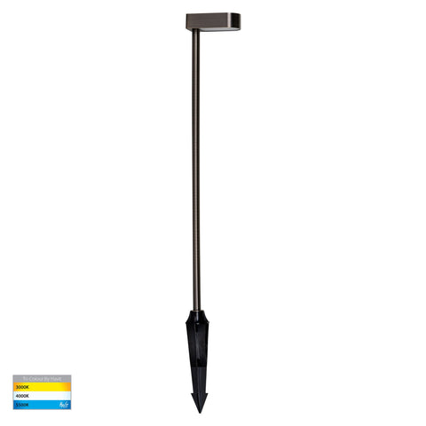 Lindri Antique Brass LED Bollard Spike Light - HV1517T-AB-24V