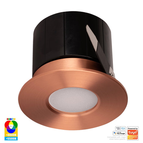 HV5511RGBCW-CP- Prime Copper Coloured Fixed RGBCW WIFI LED Downlight - HV5511RGBCW-CP