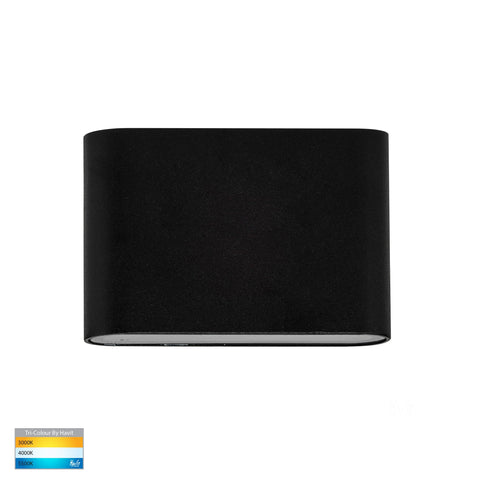 Lisse Black Fixed Down TRI Colour LED Wall Light - HV3641T-BLK-12V