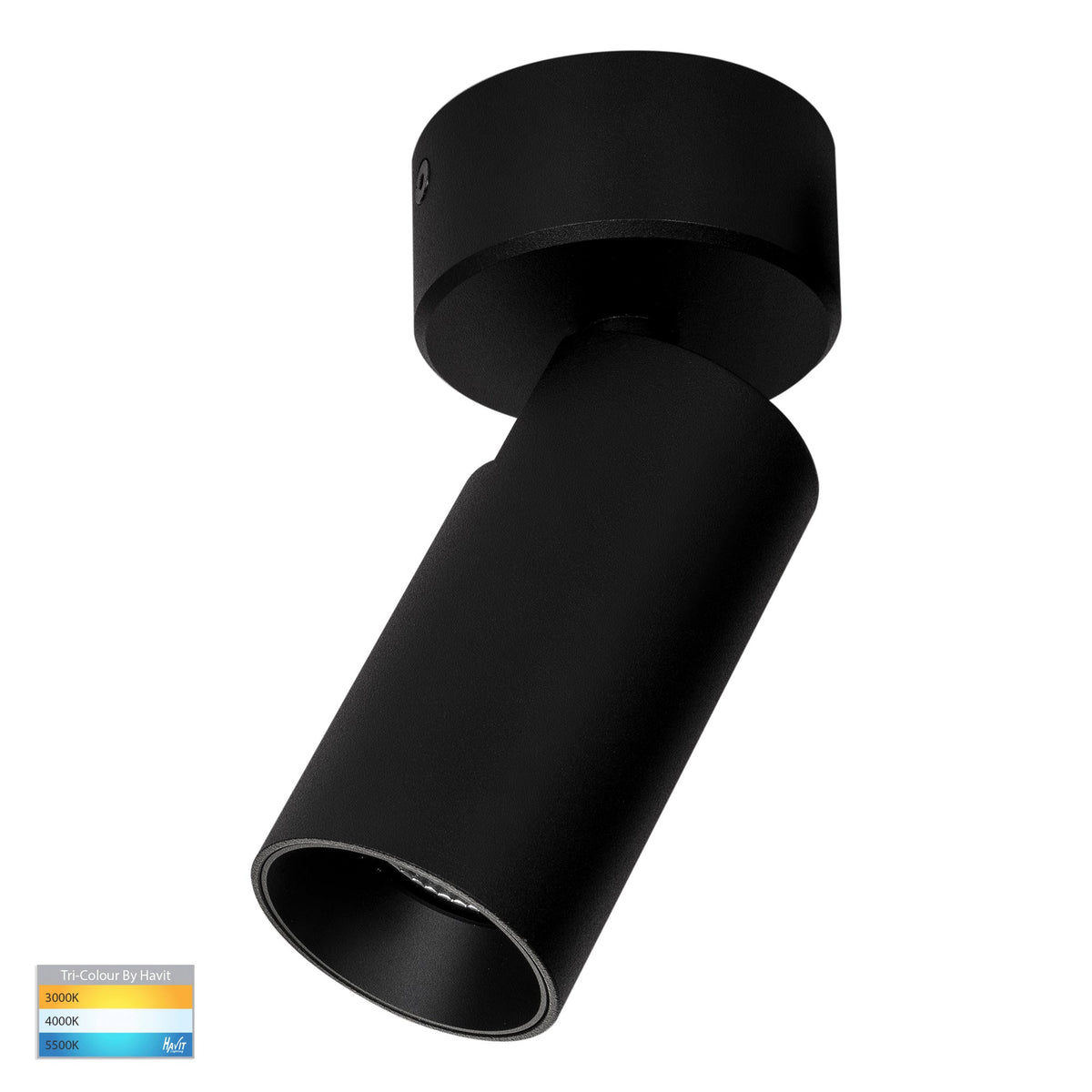 Revo Black 1 Light TRI Colour LED Spot Light - HV4002T-1-BLK