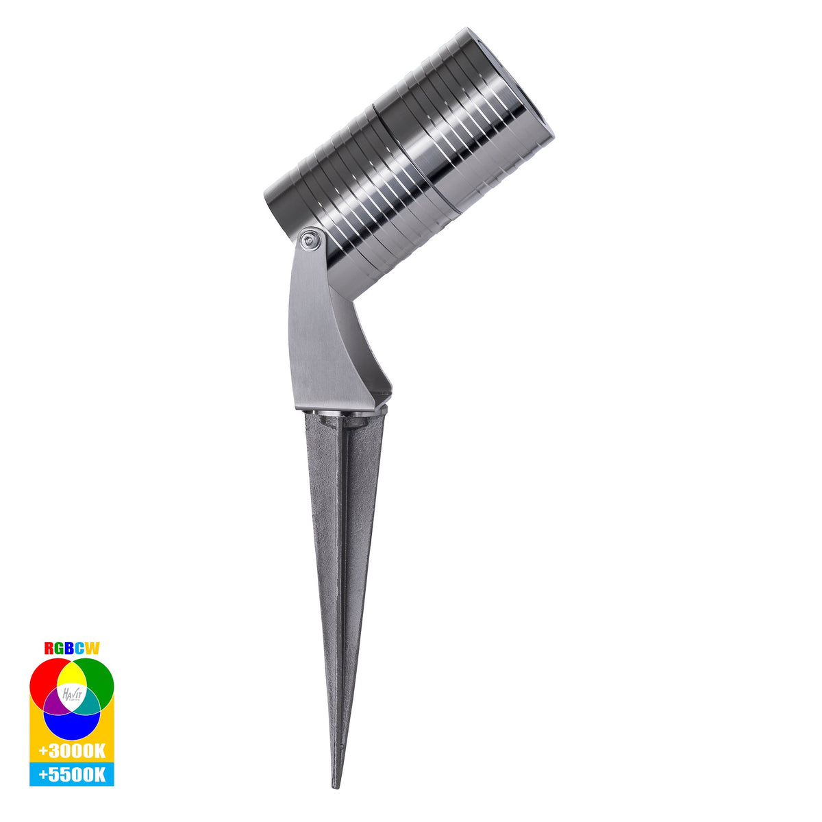 Nova 316 Stainless Steel RGBCW 7w LED Garden Spike Light - HV1462RGBCW-SS316